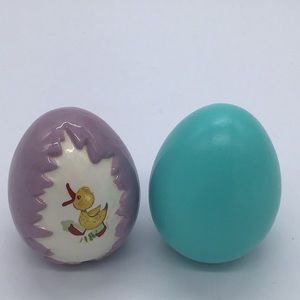 Pair Of Vintage Ceramic Easter Eggs